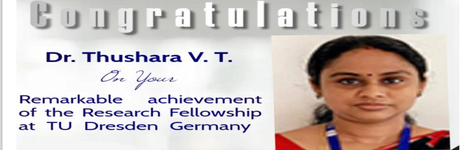 Dr. Thushara V. T. received the Research Fellowship at TU Dresden Germany